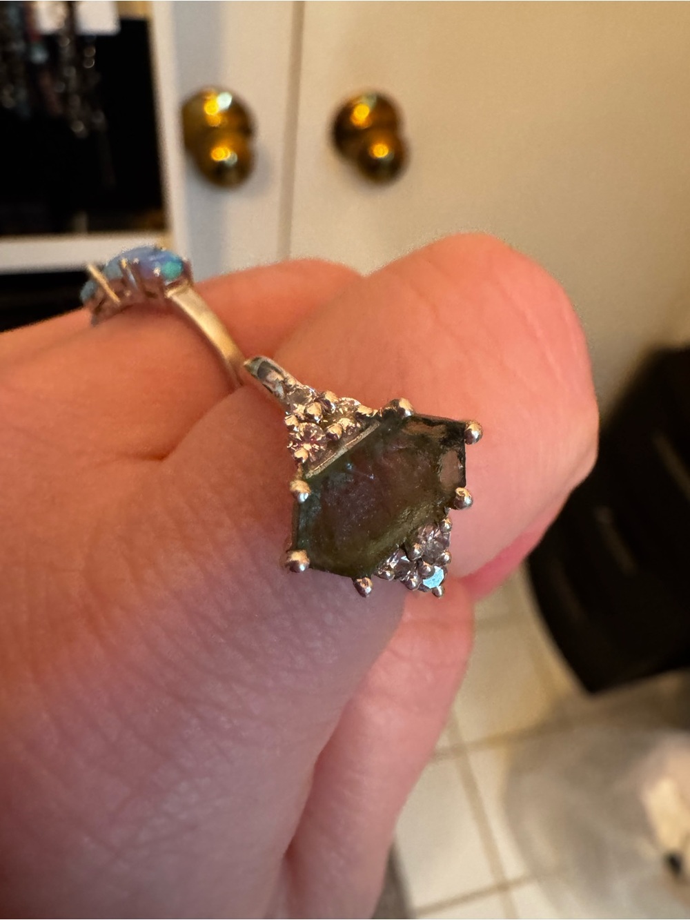 Sterling Silver Moldavite Ring